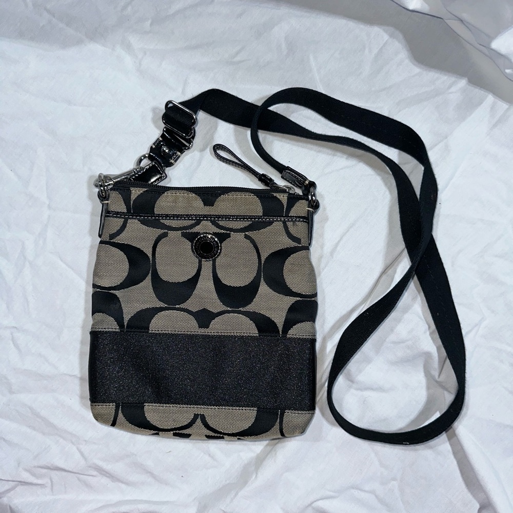 Coach Black and Tan Crossbody Bag